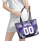 Personalised Fremantle Dockers Football Leather Tote Bag Anime Warrior Manga Style Lightning Bolt Cityscape