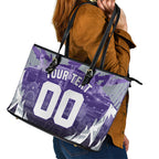 Personalised Fremantle Dockers Football Leather Tote Bag Anime Warrior Manga Style Lightning Bolt Cityscape
