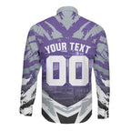 Personalised Fremantle Dockers Football Long Sleeve Button Shirt Anime Warrior Manga Style Lightning Bolt Cityscape