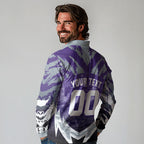 Personalised Fremantle Dockers Football Long Sleeve Polo Shirt Anime Warrior Manga Style Lightning Bolt Cityscape