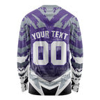 Personalised Fremantle Dockers Football Long Sleeve Shirt Anime Warrior Manga Style Lightning Bolt Cityscape
