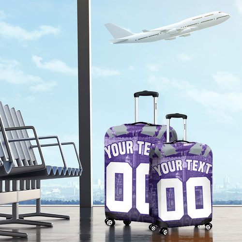 Personalised Fremantle Dockers Football Luggage Cover Anime Warrior Manga Style Lightning Bolt Cityscape