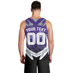 Personalised Fremantle Dockers Football Men Tank Top Anime Warrior Manga Style Lightning Bolt Cityscape