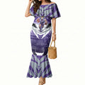 Personalised Fremantle Dockers Football Mermaid Dress Anime Warrior Manga Style Lightning Bolt Cityscape
