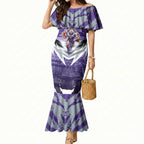 Personalised Fremantle Dockers Football Mermaid Dress Anime Warrior Manga Style Lightning Bolt Cityscape
