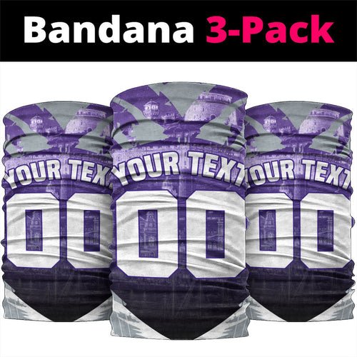 Personalised Fremantle Dockers Football Neck Gaiter Anime Warrior Manga Style Lightning Bolt Cityscape
