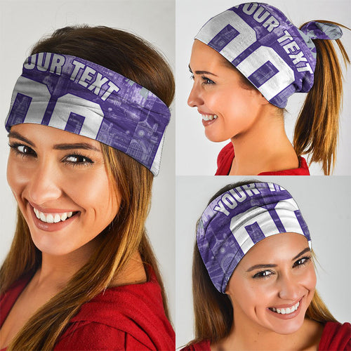Personalised Fremantle Dockers Football Neck Gaiter Anime Warrior Manga Style Lightning Bolt Cityscape