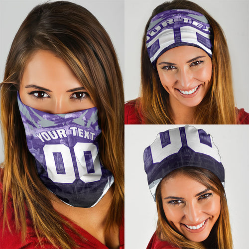Personalised Fremantle Dockers Football Neck Gaiter Anime Warrior Manga Style Lightning Bolt Cityscape
