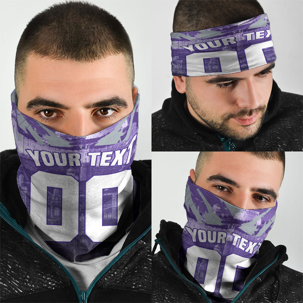 Personalised Fremantle Dockers Football Neck Gaiter Anime Warrior Manga Style Lightning Bolt Cityscape