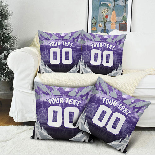 Personalised Fremantle Dockers Football Pillow Cover Anime Warrior Manga Style Lightning Bolt Cityscape