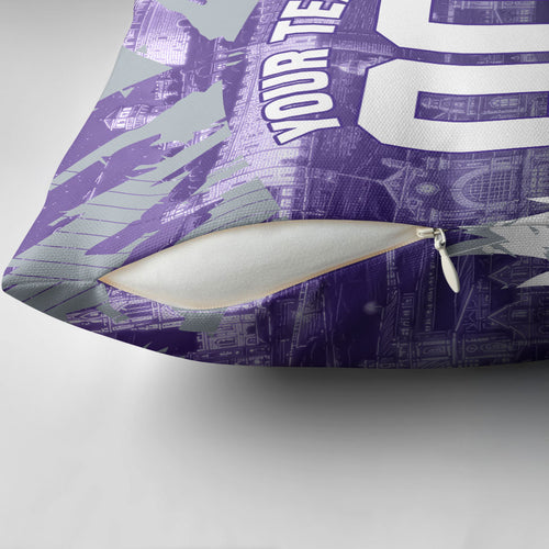 Personalised Fremantle Dockers Football Pillow Cover Anime Warrior Manga Style Lightning Bolt Cityscape