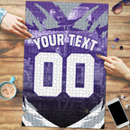 Personalised Fremantle Dockers Football Puzzle Anime Warrior Manga Style Lightning Bolt Cityscape