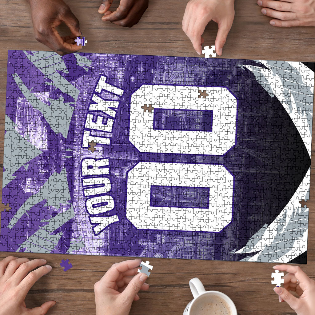 Personalised Fremantle Dockers Football Puzzle Anime Warrior Manga Style Lightning Bolt Cityscape