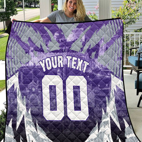 Personalised Fremantle Dockers Football Quilt Anime Warrior Manga Style Lightning Bolt Cityscape
