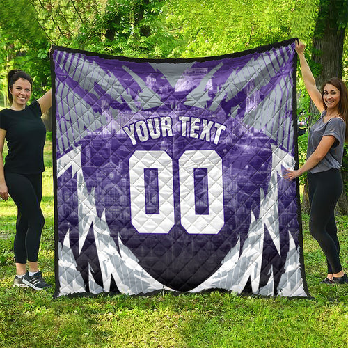 Personalised Fremantle Dockers Football Quilt Anime Warrior Manga Style Lightning Bolt Cityscape
