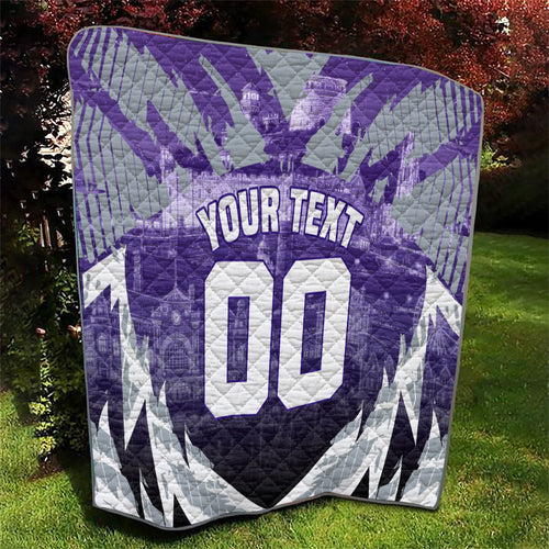 Personalised Fremantle Dockers Football Quilt Anime Warrior Manga Style Lightning Bolt Cityscape
