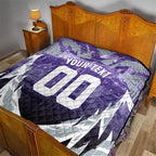 Personalised Fremantle Dockers Football Quilt Anime Warrior Manga Style Lightning Bolt Cityscape