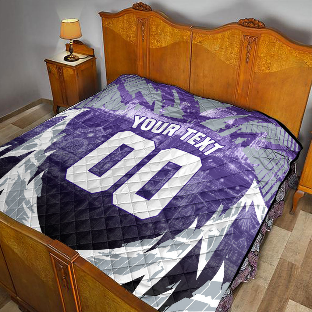 Personalised Fremantle Dockers Football Quilt Anime Warrior Manga Style Lightning Bolt Cityscape