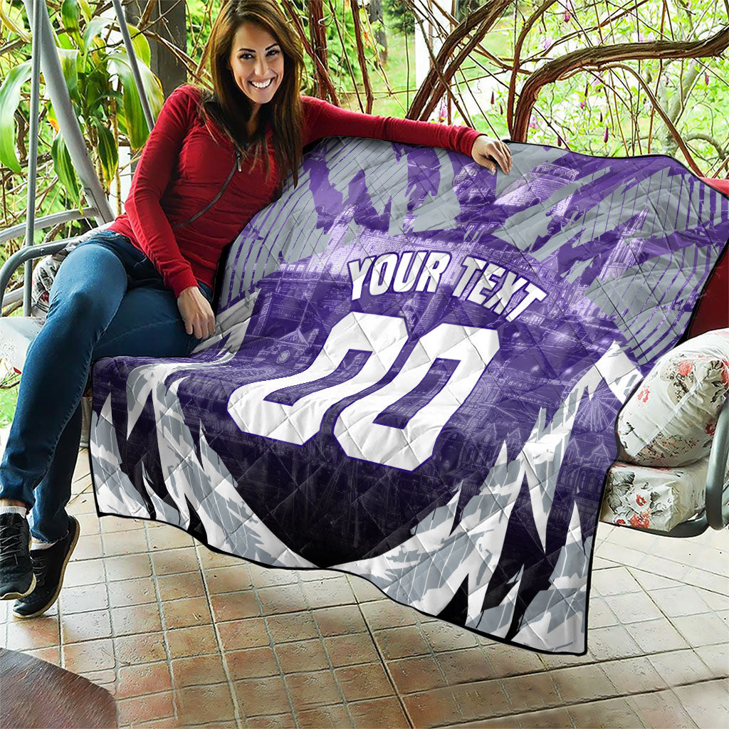 Personalised Fremantle Dockers Football Quilt Anime Warrior Manga Style Lightning Bolt Cityscape