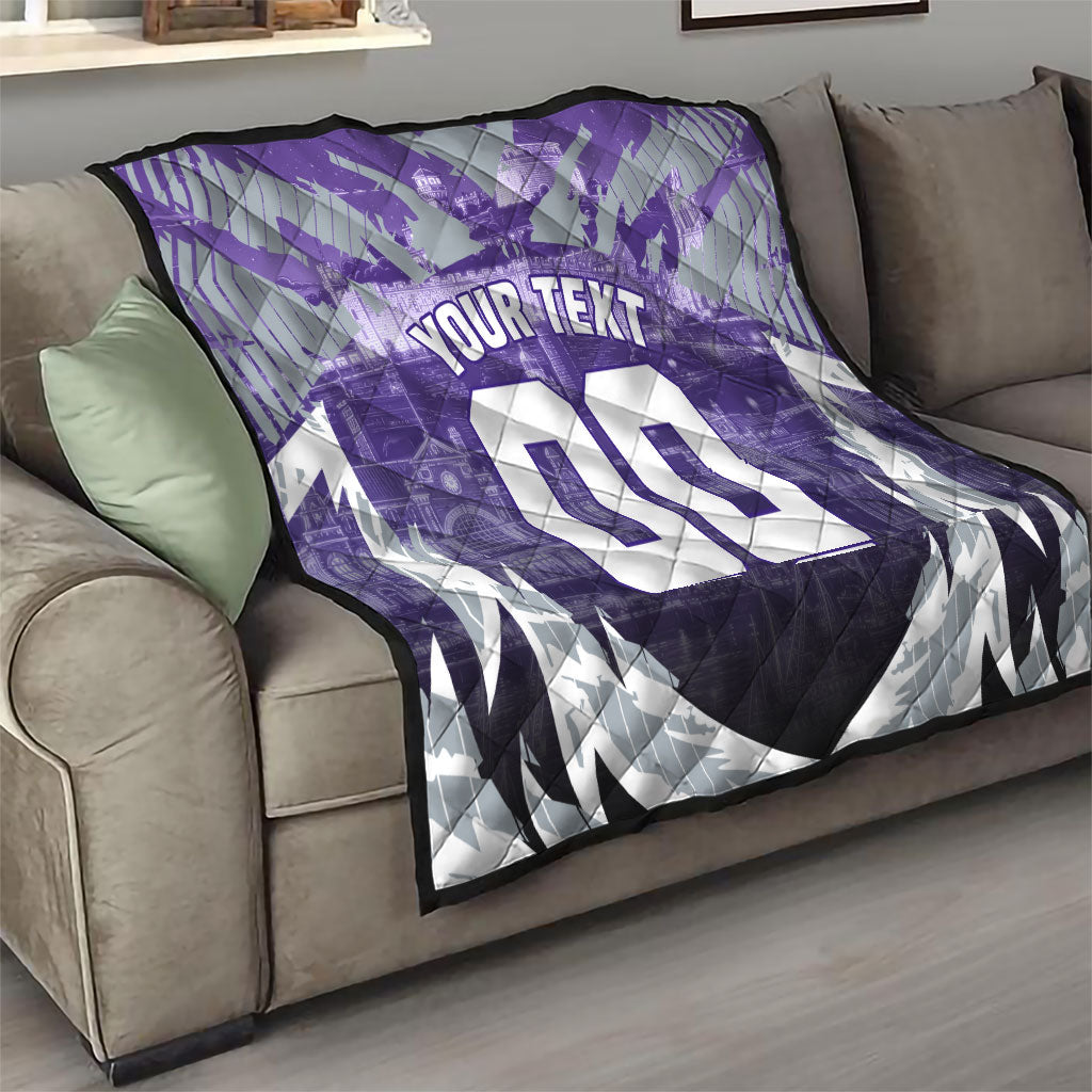Personalised Fremantle Dockers Football Quilt Anime Warrior Manga Style Lightning Bolt Cityscape