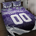 Personalised Fremantle Dockers Football Quilt Bed Set Anime Warrior Manga Style Lightning Bolt Cityscape