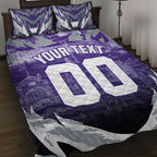 Personalised Fremantle Dockers Football Quilt Bed Set Anime Warrior Manga Style Lightning Bolt Cityscape