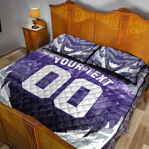 Personalised Fremantle Dockers Football Quilt Bed Set Anime Warrior Manga Style Lightning Bolt Cityscape