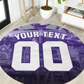 Personalised Fremantle Dockers Football Round Carpet Anime Warrior Manga Style Lightning Bolt Cityscape