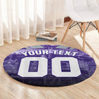 Personalised Fremantle Dockers Football Round Carpet Anime Warrior Manga Style Lightning Bolt Cityscape