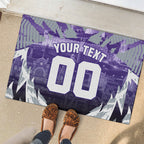 Personalised Fremantle Dockers Football Rubber Doormat Anime Warrior Manga Style Lightning Bolt Cityscape