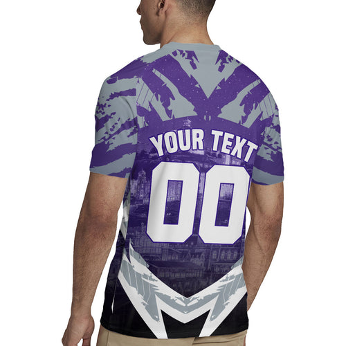 Personalised Fremantle Dockers Football Rugby Jersey Anime Warrior Manga Style Lightning Bolt Cityscape