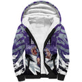 Personalised Fremantle Dockers Football Sherpa Hoodie Anime Warrior Manga Style Lightning Bolt Cityscape