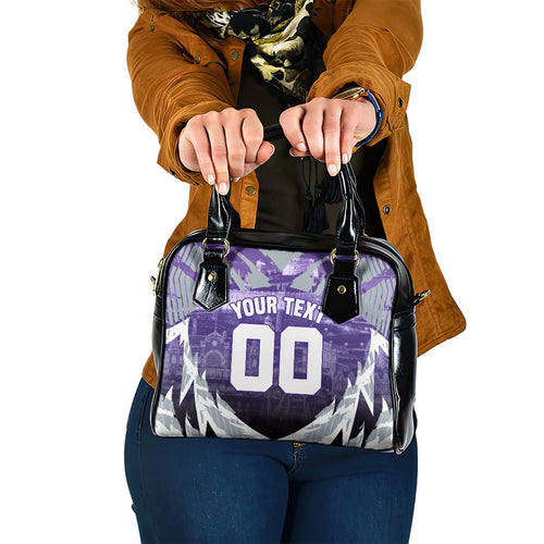 Personalised Fremantle Dockers Football Shoulder Handbag Anime Warrior Manga Style Lightning Bolt Cityscape