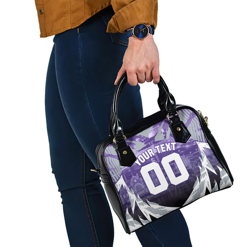 Personalised Fremantle Dockers Football Shoulder Handbag Anime Warrior Manga Style Lightning Bolt Cityscape