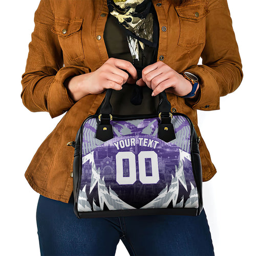 Personalised Fremantle Dockers Football Shoulder Handbag Anime Warrior Manga Style Lightning Bolt Cityscape