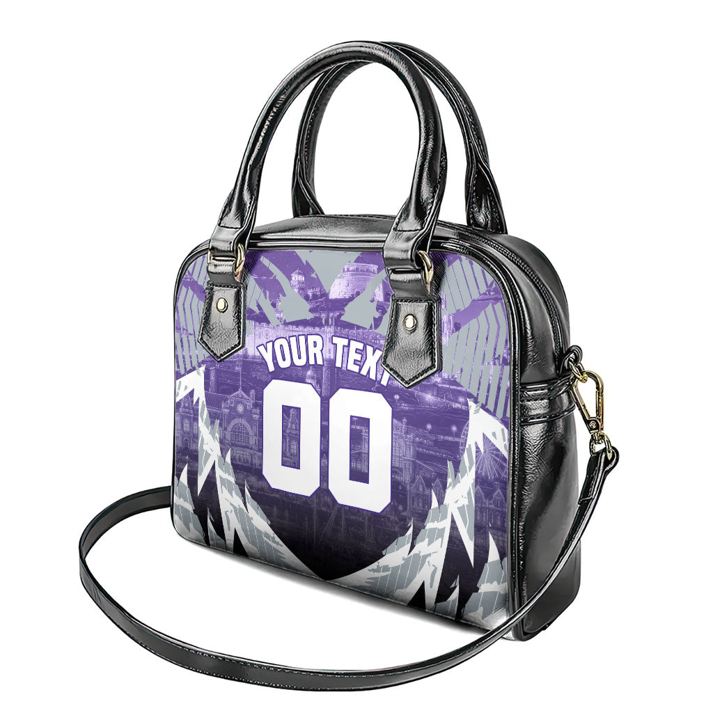 Personalised Fremantle Dockers Football Shoulder Handbag Anime Warrior Manga Style Lightning Bolt Cityscape