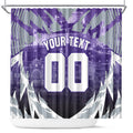 Personalised Fremantle Dockers Football Shower Curtain Anime Warrior Manga Style Lightning Bolt Cityscape