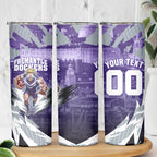 Personalised Fremantle Dockers Football Skinny Tumbler Anime Warrior Manga Style Lightning Bolt Cityscape