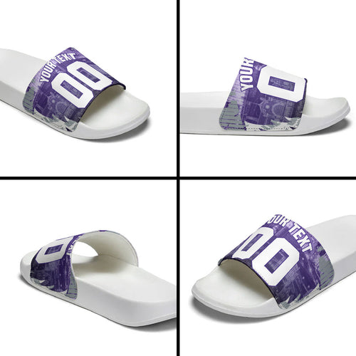 Personalised Fremantle Dockers Football Slide Sandals Anime Warrior Manga Style Lightning Bolt Cityscape