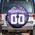Personalised Fremantle Dockers Football Spare Tire Cover Anime Warrior Manga Style Lightning Bolt Cityscape