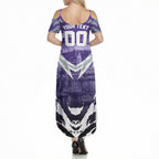 Personalised Fremantle Dockers Football Summer Maxi Dress Anime Warrior Manga Style Lightning Bolt Cityscape