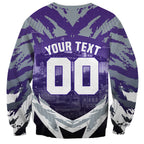 Personalised Fremantle Dockers Football Sweatshirt Anime Warrior Manga Style Lightning Bolt Cityscape