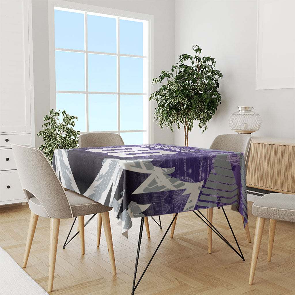 Personalised Fremantle Dockers Football Tablecloth Anime Warrior Manga Style Lightning Bolt Cityscape