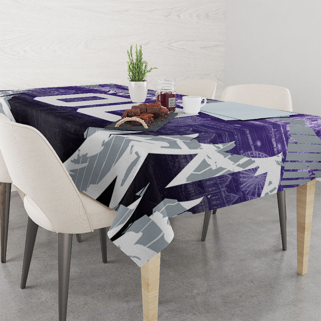 Personalised Fremantle Dockers Football Tablecloth Anime Warrior Manga Style Lightning Bolt Cityscape