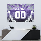 Personalised Fremantle Dockers Football Tapestry Anime Warrior Manga Style Lightning Bolt Cityscape