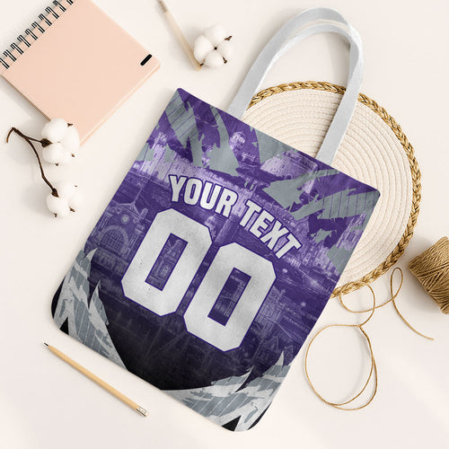 Personalised Fremantle Dockers Football Tote Bag Anime Warrior Manga Style Lightning Bolt Cityscape