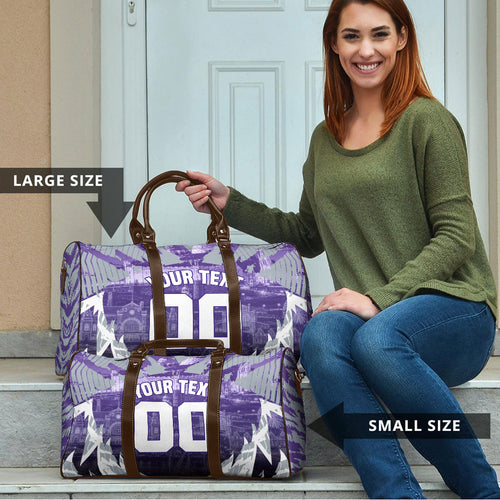 Personalised Fremantle Dockers Football Travel Bag Anime Warrior Manga Style Lightning Bolt Cityscape