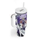 Personalised Fremantle Dockers Football Tumbler With Handle Anime Warrior Manga Style Lightning Bolt Cityscape