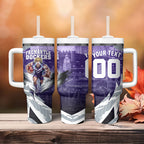 Personalised Fremantle Dockers Football Tumbler With Handle Anime Warrior Manga Style Lightning Bolt Cityscape