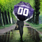 Personalised Fremantle Dockers Football Umbrella Anime Warrior Manga Style Lightning Bolt Cityscape